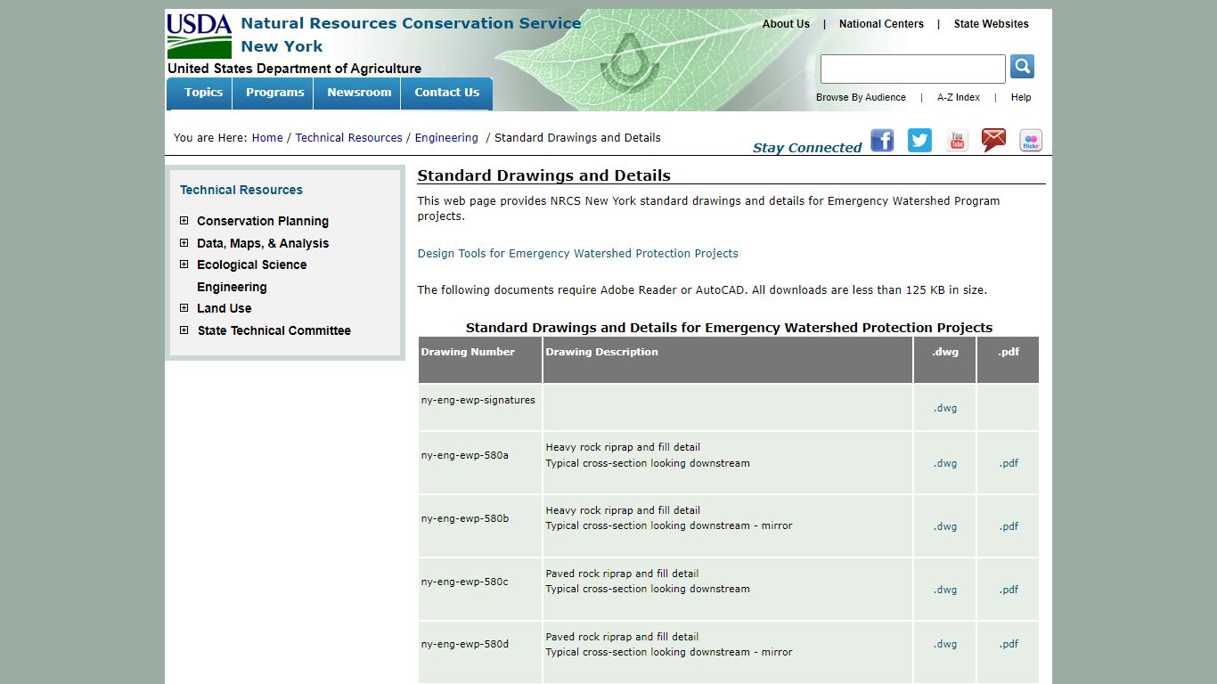 Standard Drawings and Details | NRCS New York - USDA