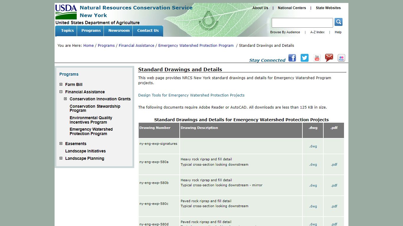 Standard Drawings and Details | NRCS New York - USDA